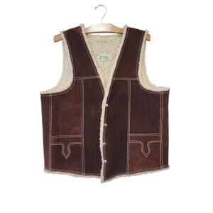 Authentic Vintage Suede Shearling Vest